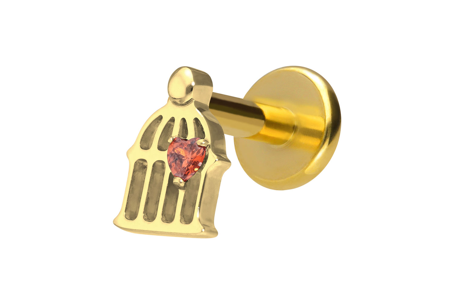 Titan Labret Piercing mit Innengewinde KÄFIG